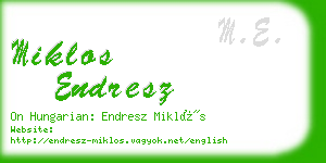 miklos endresz business card